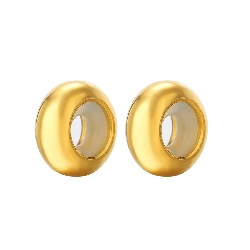 Wholesale Stainless Steel Adjustable Bead Positioning Bead Through Hole Rubber Bead With Gold Package Containing Silicone Steel Ball Simple Geometric Style Vacuum Plated - Image 7