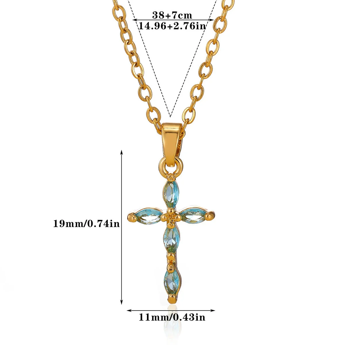Wholesale Stainless Steel And Gold Electroplated Tiny Cross Pendant Necklace For Unisex - Image 6