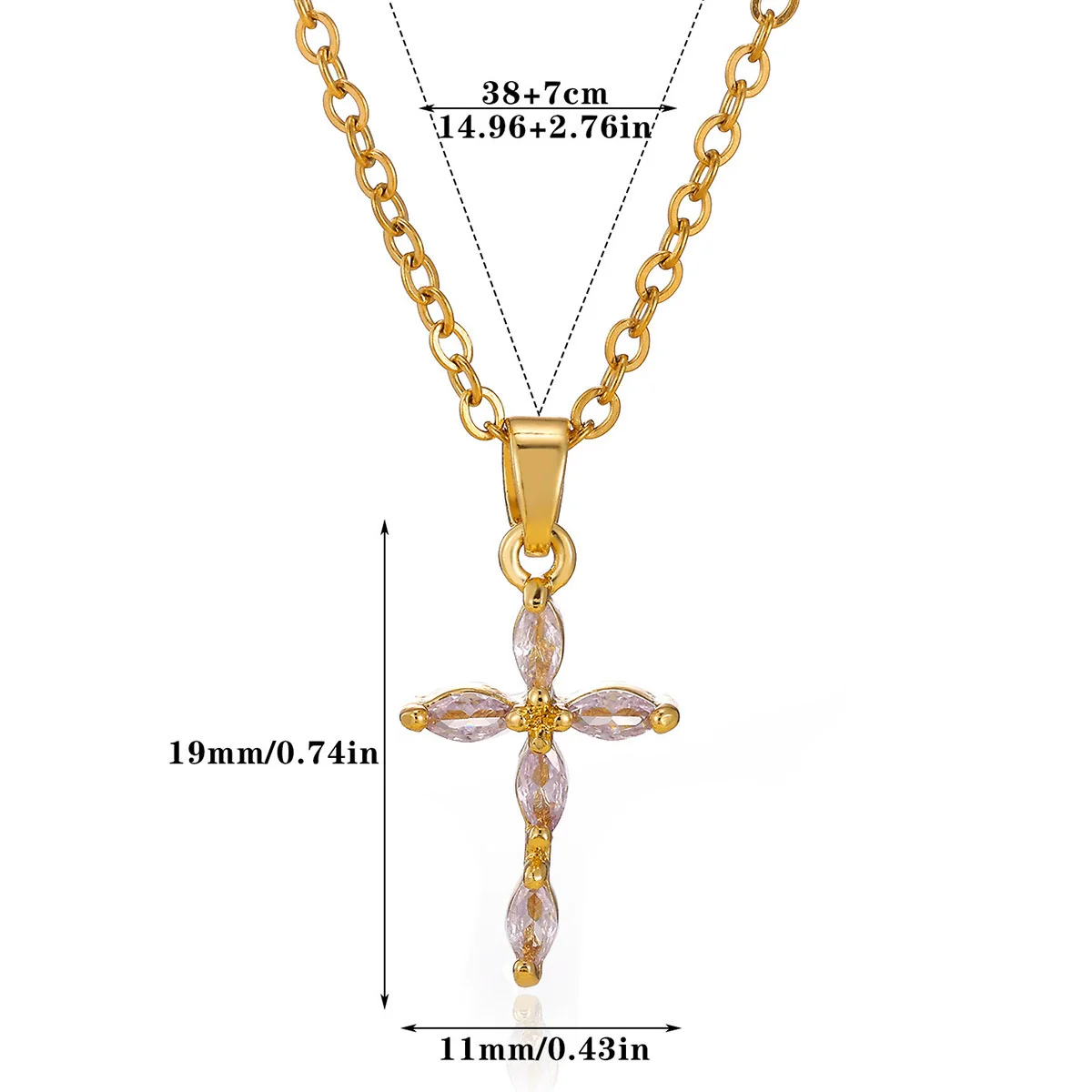 Wholesale Stainless Steel And Gold Electroplated Tiny Cross Pendant Necklace For Unisex - Image 8