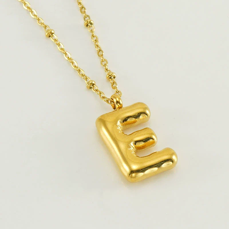 Wholesale 316L Stainless Steel And 316L Stainless Steel Bead Chain Women's English Letter Pendant Necklace With Ins Style And Electroplating - Image 10