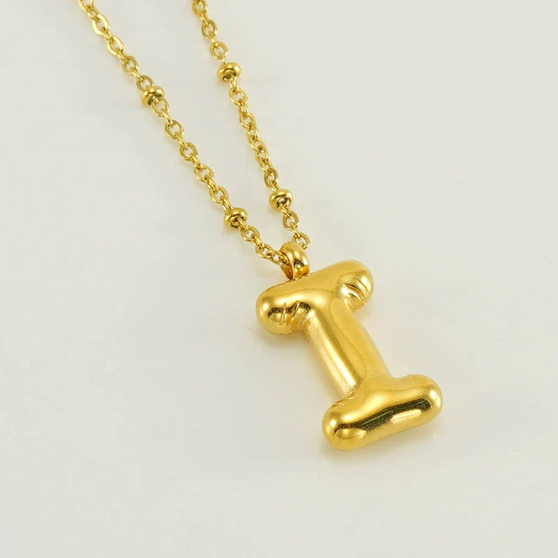 Wholesale 316L Stainless Steel And 316L Stainless Steel Bead Chain Women's English Letter Pendant Necklace With Ins Style And Electroplating - Image 14
