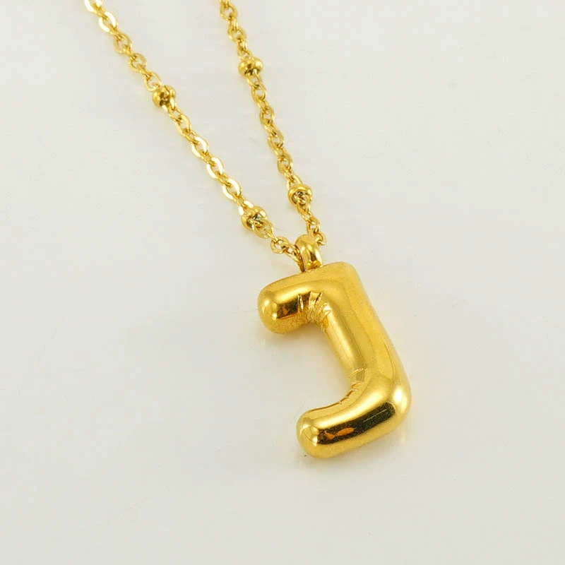 Wholesale 316L Stainless Steel And 316L Stainless Steel Bead Chain Women's English Letter Pendant Necklace With Ins Style And Electroplating - Image 15