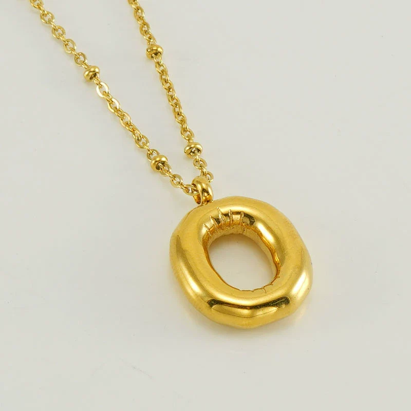 Wholesale 316L Stainless Steel And 316L Stainless Steel Bead Chain Women's English Letter Pendant Necklace With Ins Style And Electroplating - Image 20