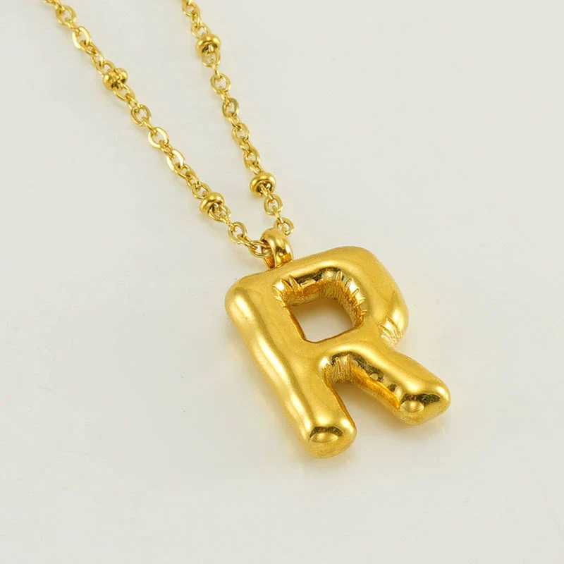 Wholesale 316L Stainless Steel And 316L Stainless Steel Bead Chain Women's English Letter Pendant Necklace With Ins Style And Electroplating - Image 23