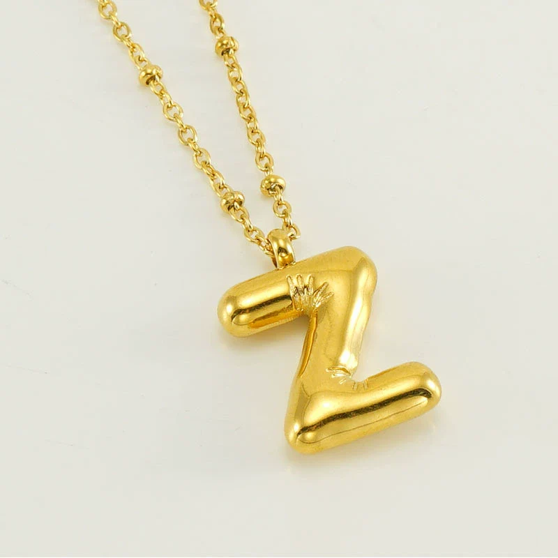 Wholesale 316L Stainless Steel And 316L Stainless Steel Bead Chain Women's English Letter Pendant Necklace With Ins Style And Electroplating - Image 31