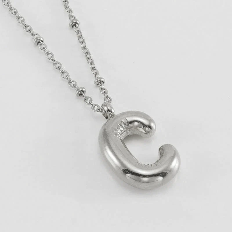 Wholesale 316L Stainless Steel And 316L Stainless Steel Bead Chain Women's English Letter Pendant Necklace With Ins Style And Electroplating - Image 34