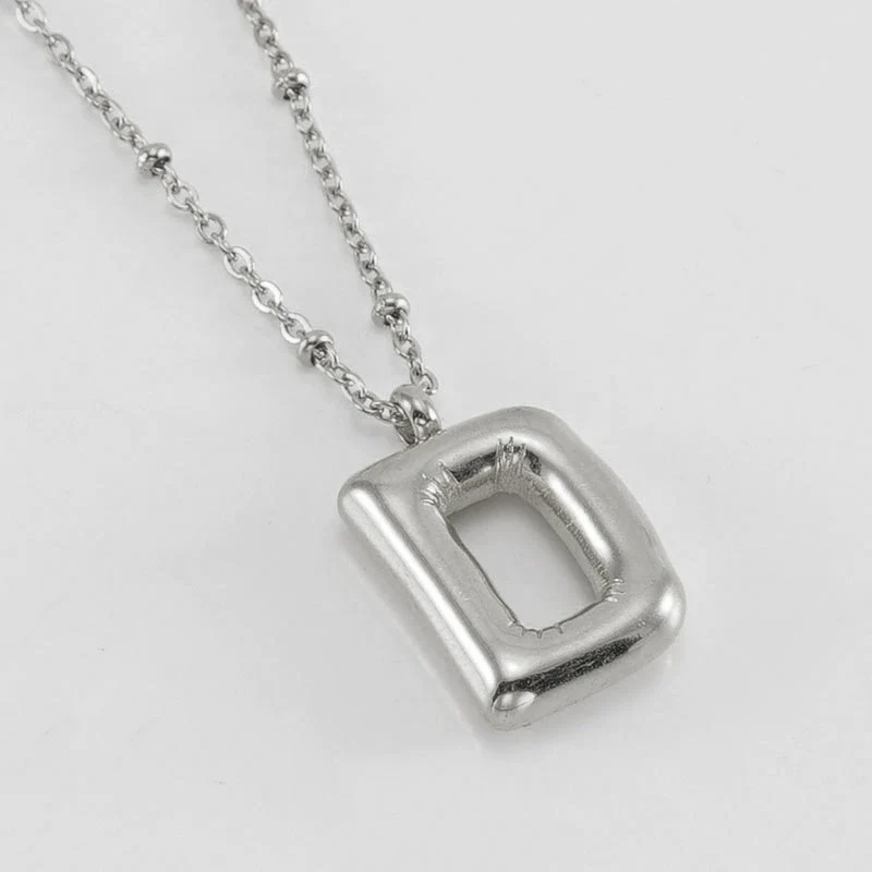Wholesale 316L Stainless Steel And 316L Stainless Steel Bead Chain Women's English Letter Pendant Necklace With Ins Style And Electroplating - Image 35