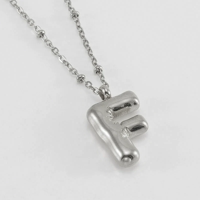Wholesale 316L Stainless Steel And 316L Stainless Steel Bead Chain Women's English Letter Pendant Necklace With Ins Style And Electroplating - Image 37