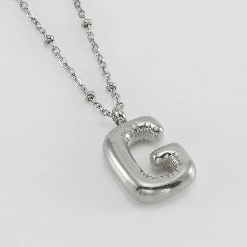 Wholesale 316L Stainless Steel And 316L Stainless Steel Bead Chain Women's English Letter Pendant Necklace With Ins Style And Electroplating - Image 38