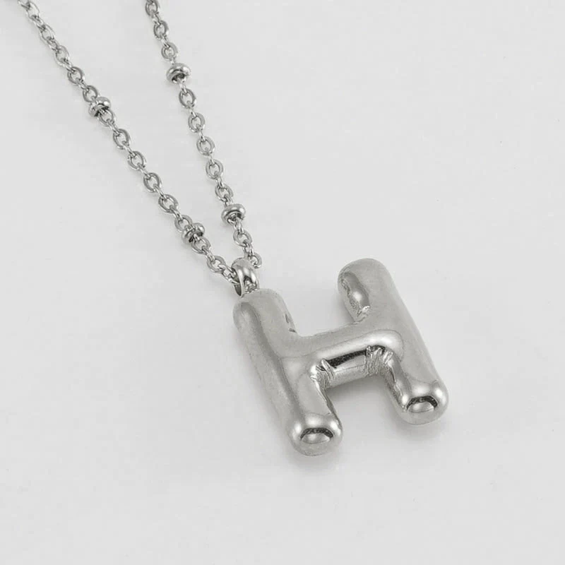 Wholesale 316L Stainless Steel And 316L Stainless Steel Bead Chain Women's English Letter Pendant Necklace With Ins Style And Electroplating - Image 39