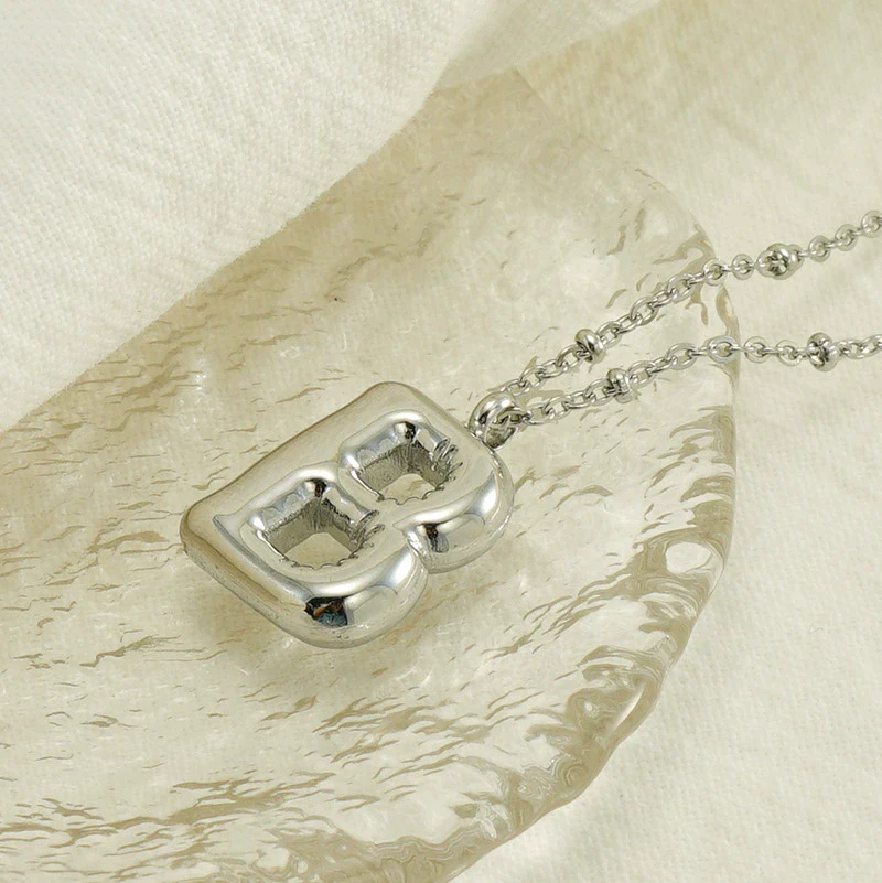 Wholesale 316L Stainless Steel And 316L Stainless Steel Bead Chain Women's English Letter Pendant Necklace With Ins Style And Electroplating - Image 4
