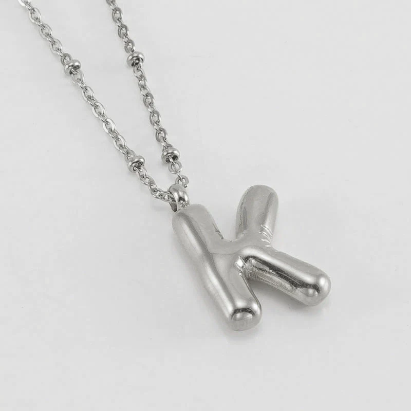Wholesale 316L Stainless Steel And 316L Stainless Steel Bead Chain Women's English Letter Pendant Necklace With Ins Style And Electroplating - Image 42