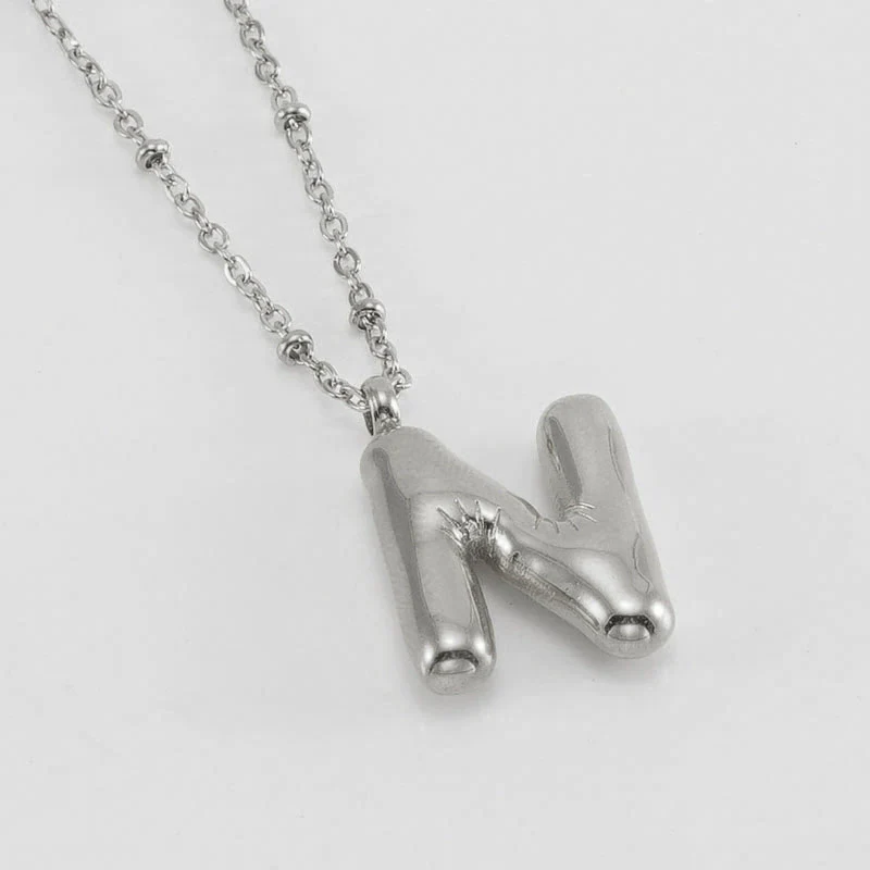 Wholesale 316L Stainless Steel And 316L Stainless Steel Bead Chain Women's English Letter Pendant Necklace With Ins Style And Electroplating - Image 45