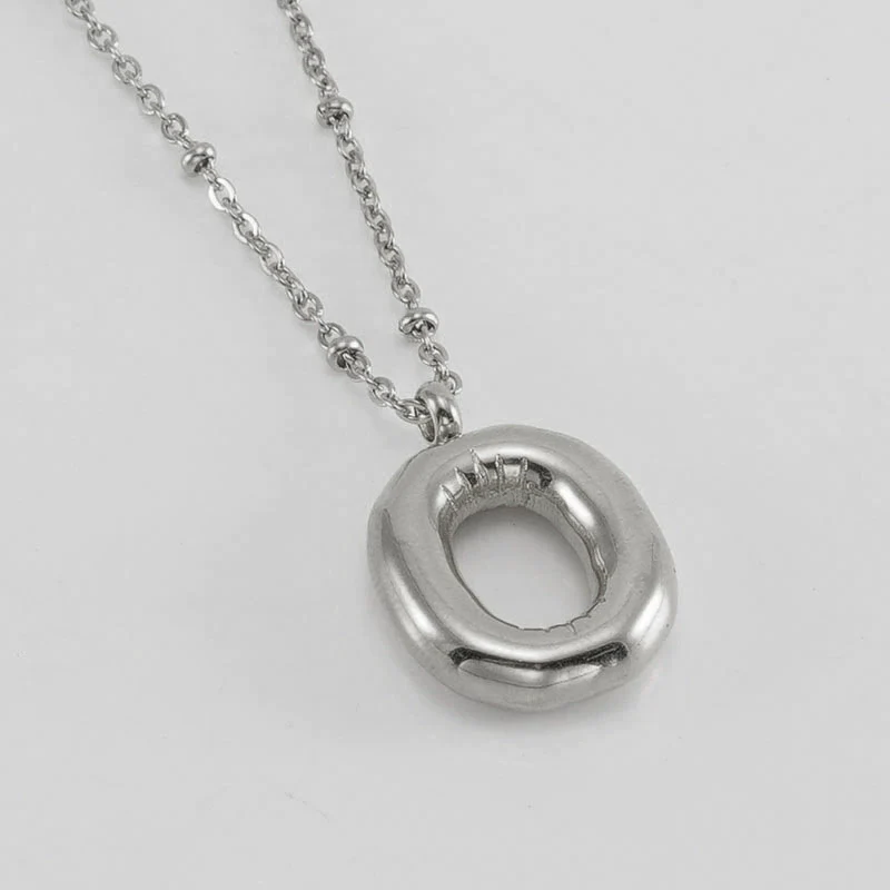 Wholesale 316L Stainless Steel And 316L Stainless Steel Bead Chain Women's English Letter Pendant Necklace With Ins Style And Electroplating - Image 46