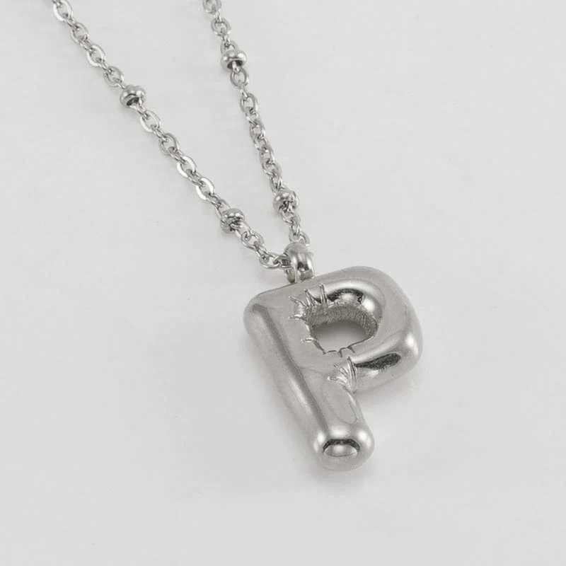 Wholesale 316L Stainless Steel And 316L Stainless Steel Bead Chain Women's English Letter Pendant Necklace With Ins Style And Electroplating - Image 47