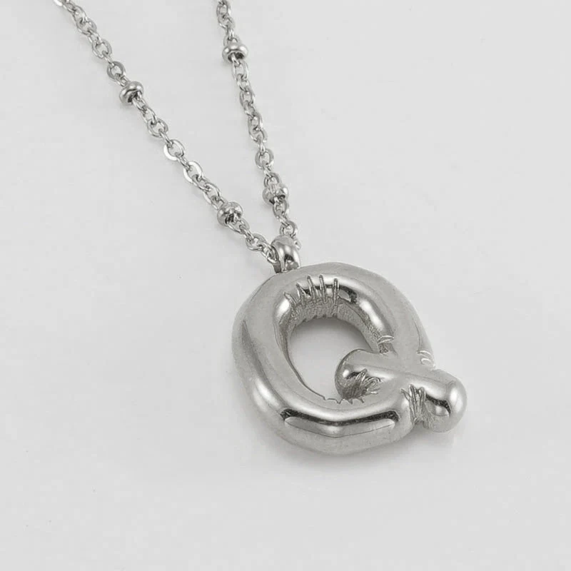 Wholesale 316L Stainless Steel And 316L Stainless Steel Bead Chain Women's English Letter Pendant Necklace With Ins Style And Electroplating - Image 48