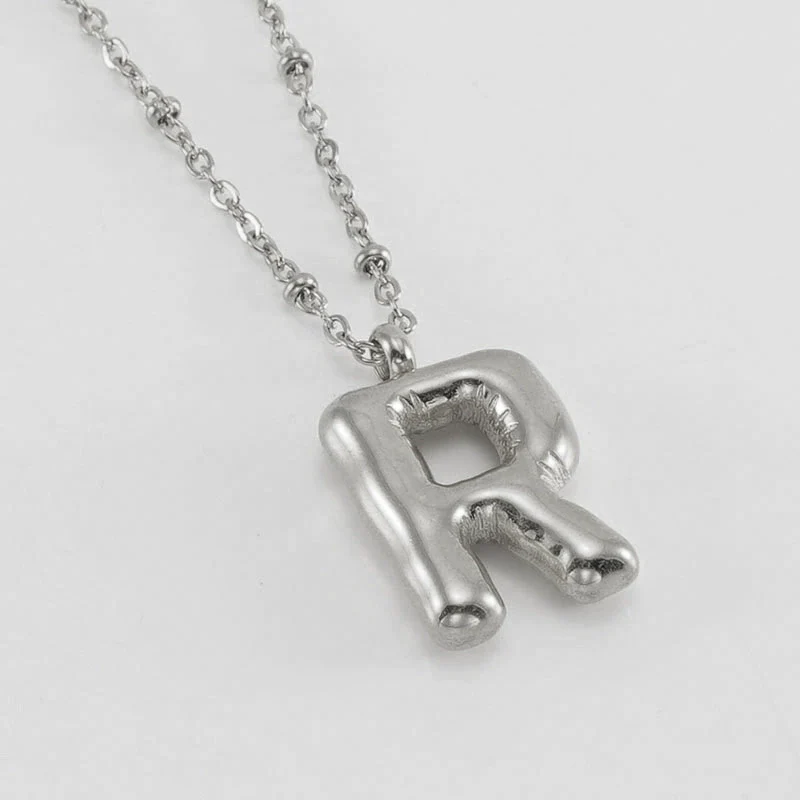 Wholesale 316L Stainless Steel And 316L Stainless Steel Bead Chain Women's English Letter Pendant Necklace With Ins Style And Electroplating - Image 49