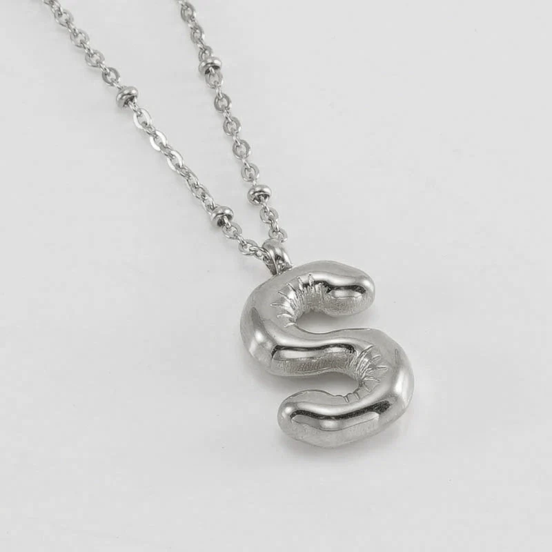 Wholesale 316L Stainless Steel And 316L Stainless Steel Bead Chain Women's English Letter Pendant Necklace With Ins Style And Electroplating - Image 50