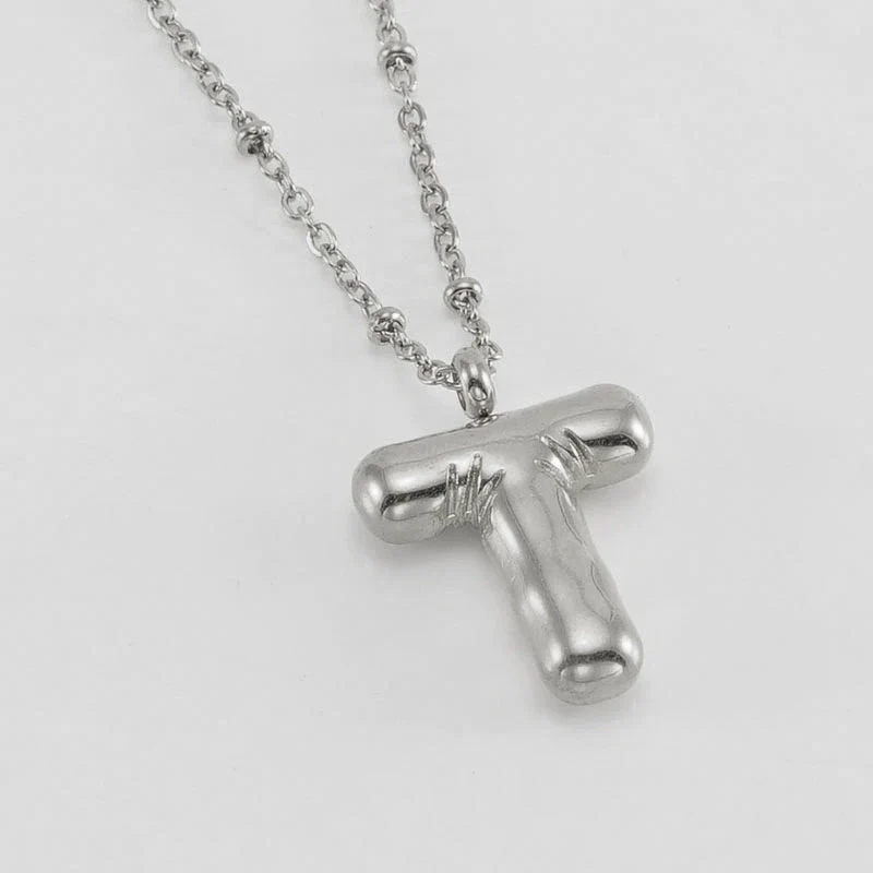 Wholesale 316L Stainless Steel And 316L Stainless Steel Bead Chain Women's English Letter Pendant Necklace With Ins Style And Electroplating - Image 51