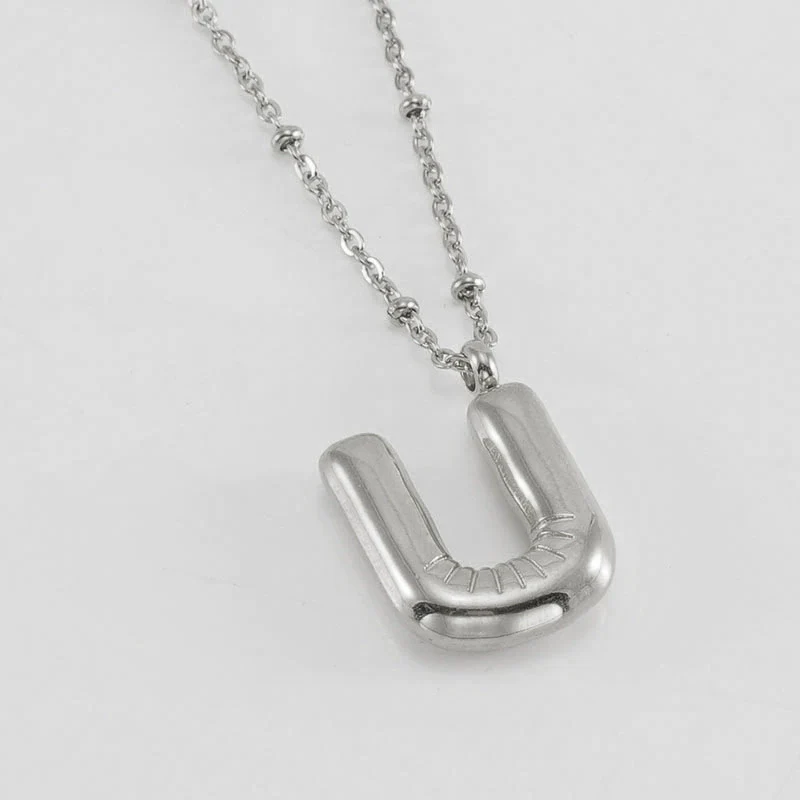 Wholesale 316L Stainless Steel And 316L Stainless Steel Bead Chain Women's English Letter Pendant Necklace With Ins Style And Electroplating - Image 52