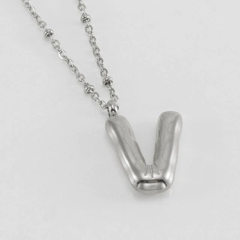 Wholesale 316L Stainless Steel And 316L Stainless Steel Bead Chain Women's English Letter Pendant Necklace With Ins Style And Electroplating - Image 53