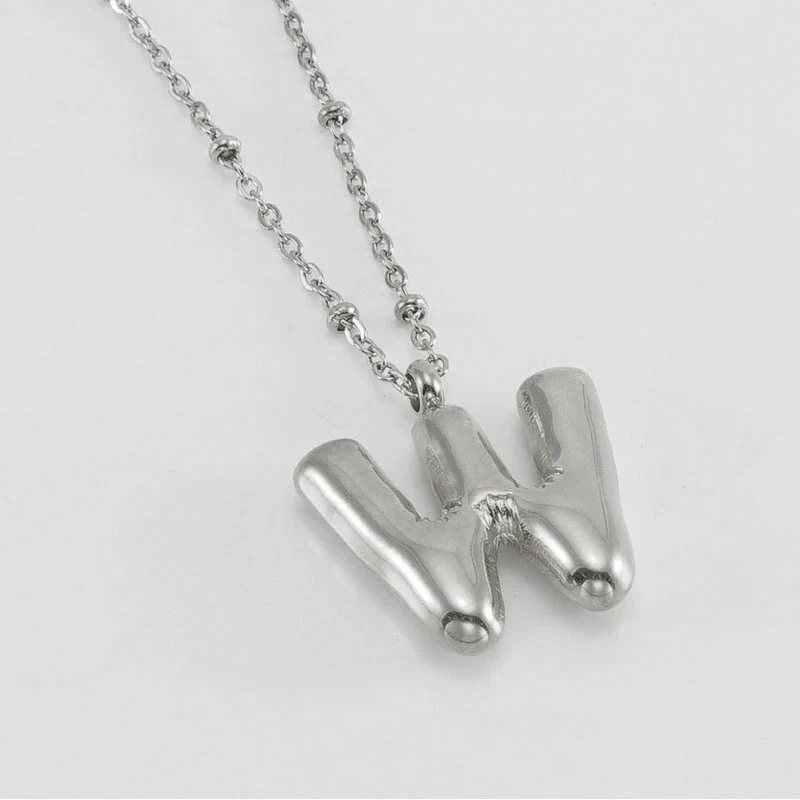 Wholesale 316L Stainless Steel And 316L Stainless Steel Bead Chain Women's English Letter Pendant Necklace With Ins Style And Electroplating - Image 54