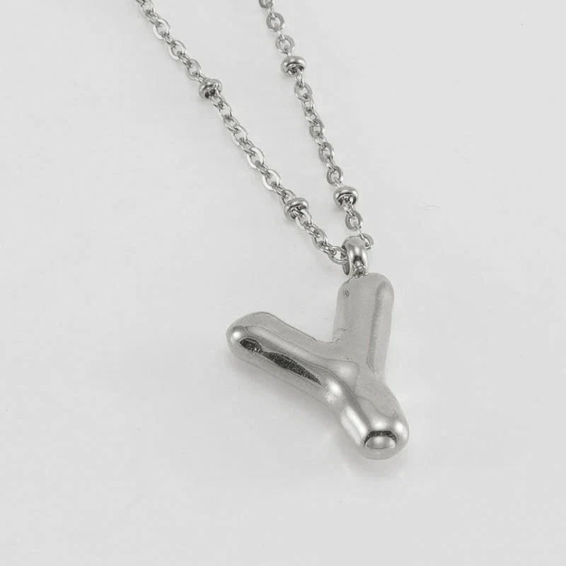 Wholesale 316L Stainless Steel And 316L Stainless Steel Bead Chain Women's English Letter Pendant Necklace With Ins Style And Electroplating - Image 56