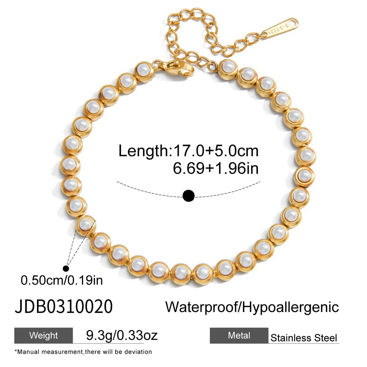 Wholesale Stainless Steel And Titanium Steel Electroplated Geometric Pearl Jewelry Set For Women Necklaces And Bracelets - Image 6