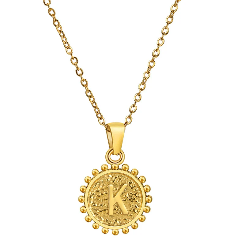 Wholesale 316L Stainless Steel And 316L Stainless Steel Geometric Letter Pendant Necklace For Unisex With Electroplating Treatment - Image 16