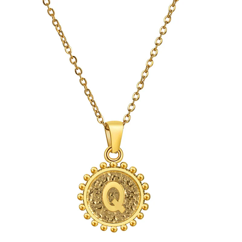 Wholesale 316L Stainless Steel And 316L Stainless Steel Geometric Letter Pendant Necklace For Unisex With Electroplating Treatment - Image 22