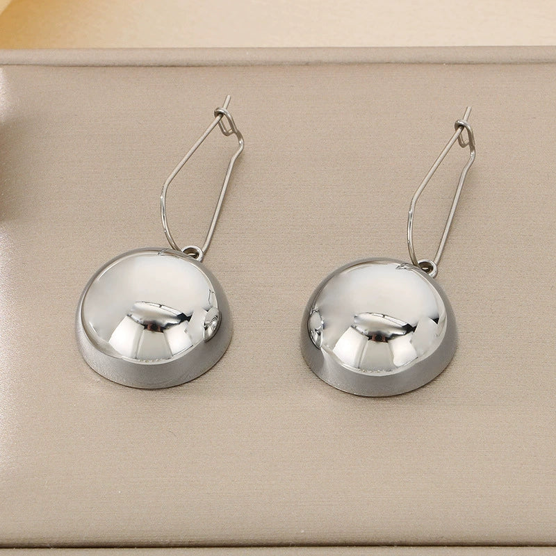 Wholesale Stainless Steel And Titanium Steel Hemisphere Hollow Electroplated Earrings For Women Minimalist Style - Image 13