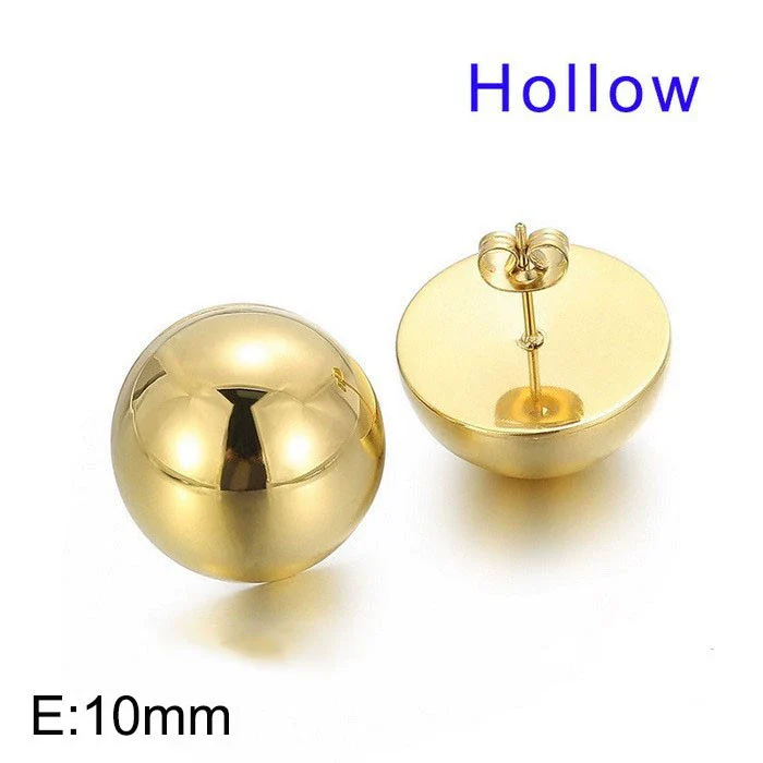 Wholesale Stainless Steel And Titanium Steel Hemisphere Hollow Electroplated Earrings For Women Minimalist Style - Image 14