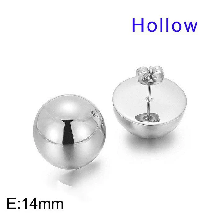 Wholesale Stainless Steel And Titanium Steel Hemisphere Hollow Electroplated Earrings For Women Minimalist Style - Image 18