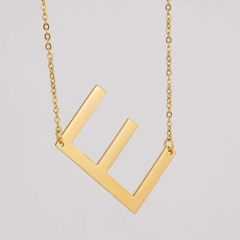 Wholesale 316L Stainless Steel And 316L Stainless Steel Letter Pendant Necklace For Women With Cross Chain And Electroplating Treatment - Image 10