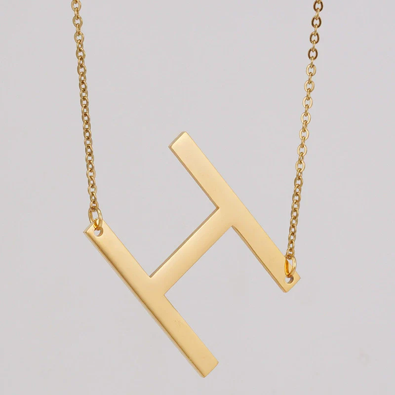 Wholesale 316L Stainless Steel And 316L Stainless Steel Letter Pendant Necklace For Women With Cross Chain And Electroplating Treatment - Image 13