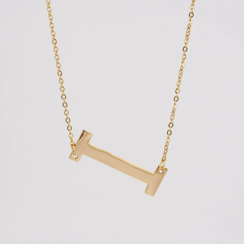 Wholesale 316L Stainless Steel And 316L Stainless Steel Letter Pendant Necklace For Women With Cross Chain And Electroplating Treatment - Image 14