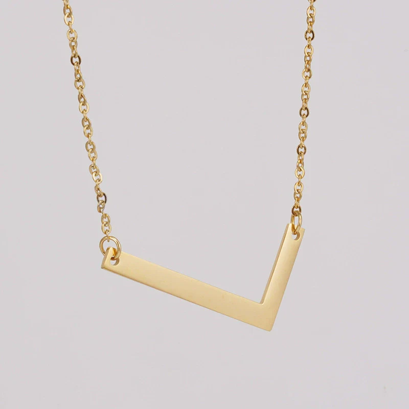 Wholesale 316L Stainless Steel And 316L Stainless Steel Letter Pendant Necklace For Women With Cross Chain And Electroplating Treatment - Image 17