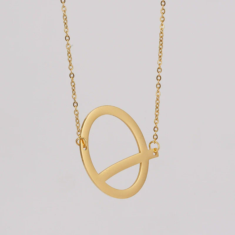 Wholesale 316L Stainless Steel And 316L Stainless Steel Letter Pendant Necklace For Women With Cross Chain And Electroplating Treatment - Image 22
