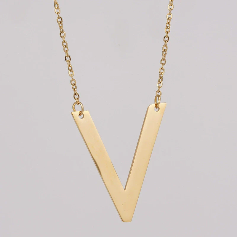 Wholesale 316L Stainless Steel And 316L Stainless Steel Letter Pendant Necklace For Women With Cross Chain And Electroplating Treatment - Image 27