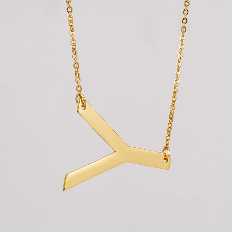 Wholesale 316L Stainless Steel And 316L Stainless Steel Letter Pendant Necklace For Women With Cross Chain And Electroplating Treatment - Image 30
