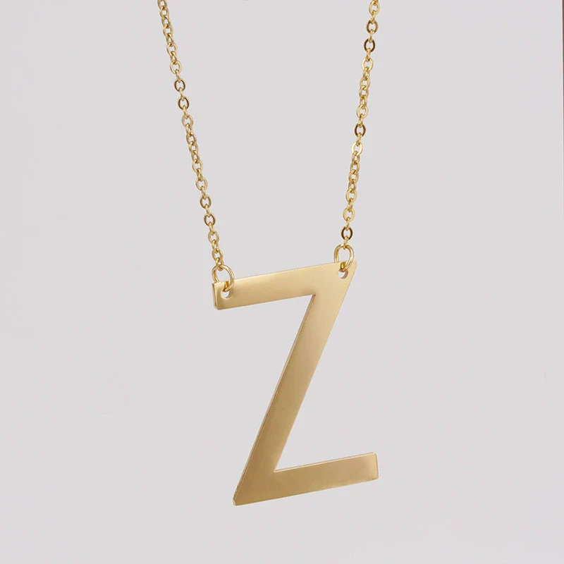 Wholesale 316L Stainless Steel And 316L Stainless Steel Letter Pendant Necklace For Women With Cross Chain And Electroplating Treatment - Image 31