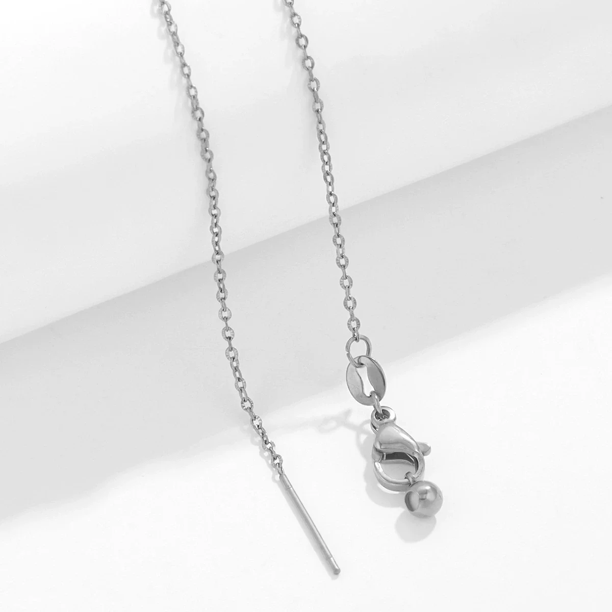 Wholesale Stainless Steel And Titanium Steel Ochain Clavicle Necklace With Geometric Beaded Pendant And Real Gold Plating For Women - Image 11
