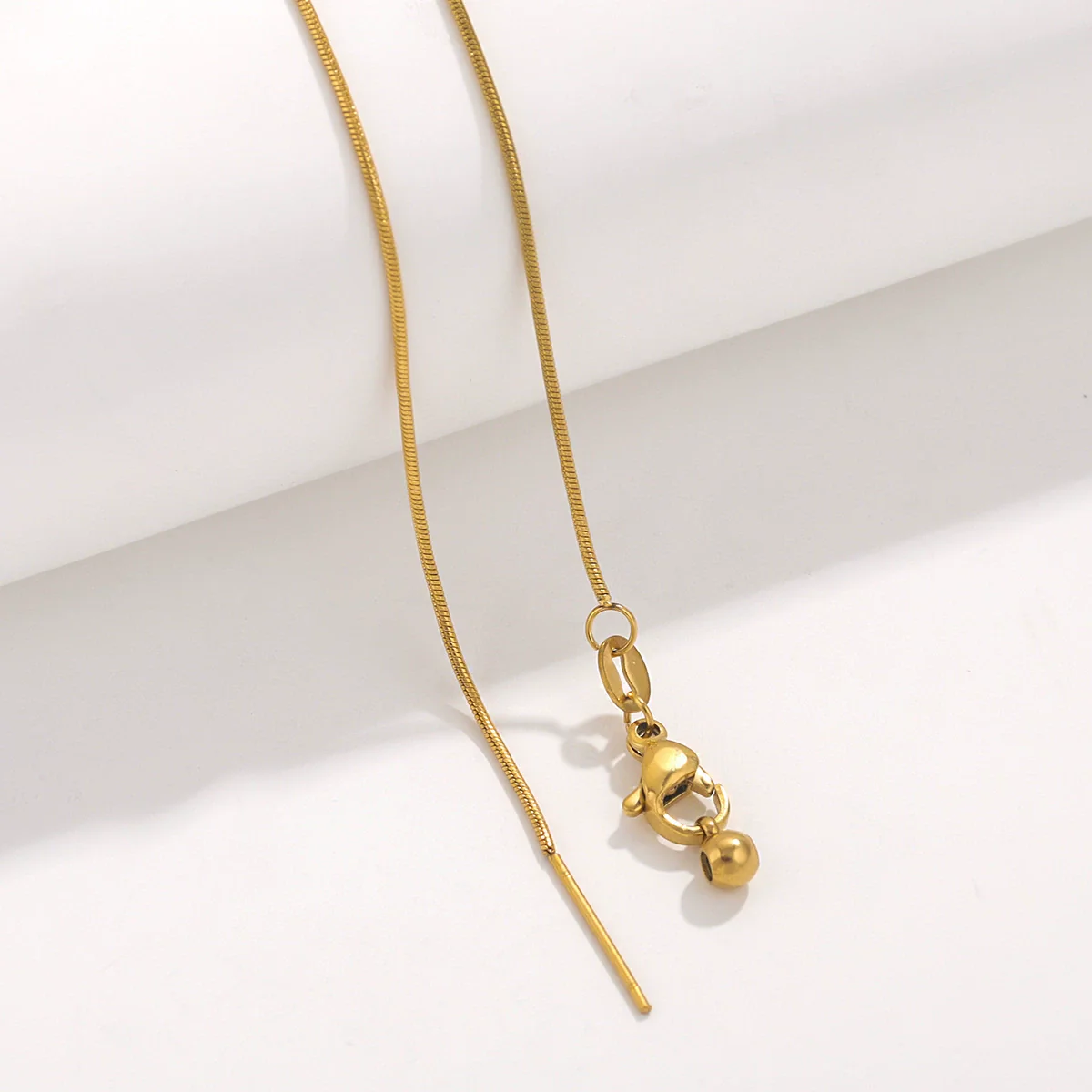 Wholesale Stainless Steel And Titanium Steel Ochain Clavicle Necklace With Geometric Beaded Pendant And Real Gold Plating For Women - Image 13