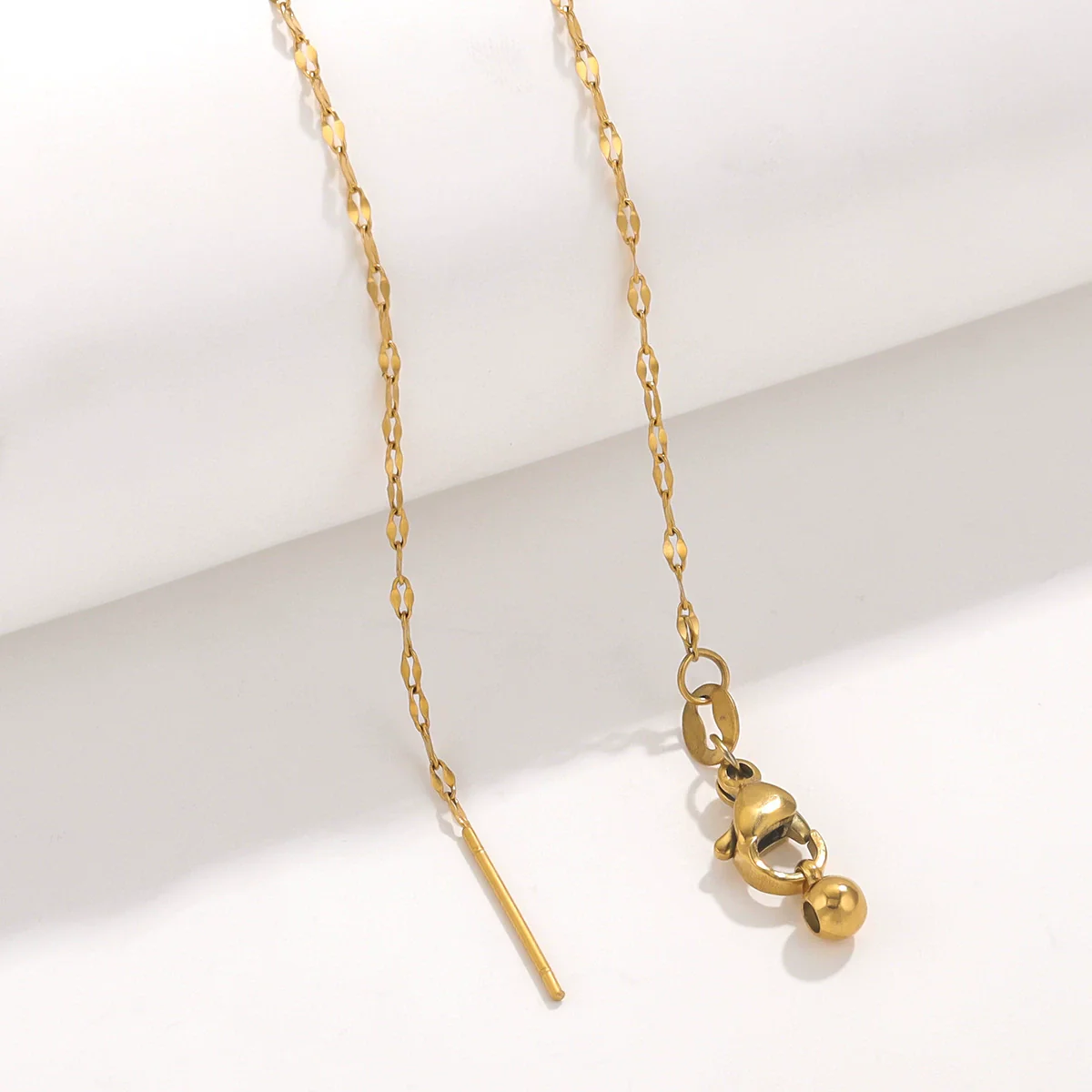 Wholesale Stainless Steel And Titanium Steel Ochain Clavicle Necklace With Geometric Beaded Pendant And Real Gold Plating For Women - Image 14