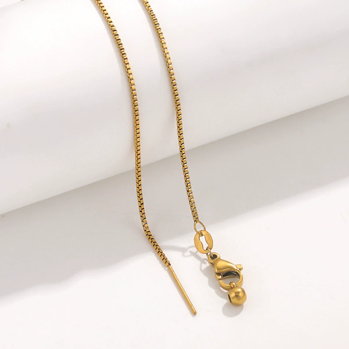 Wholesale Stainless Steel And Titanium Steel Ochain Clavicle Necklace With Geometric Beaded Pendant And Real Gold Plating For Women - Image 17