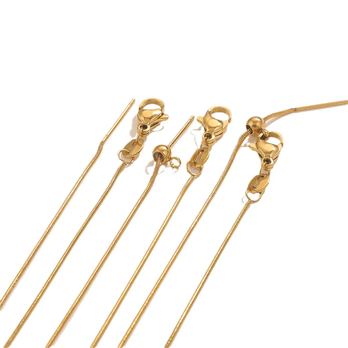 Wholesale Stainless Steel And Titanium Steel Ochain Clavicle Necklace With Geometric Beaded Pendant And Real Gold Plating For Women - Image 5
