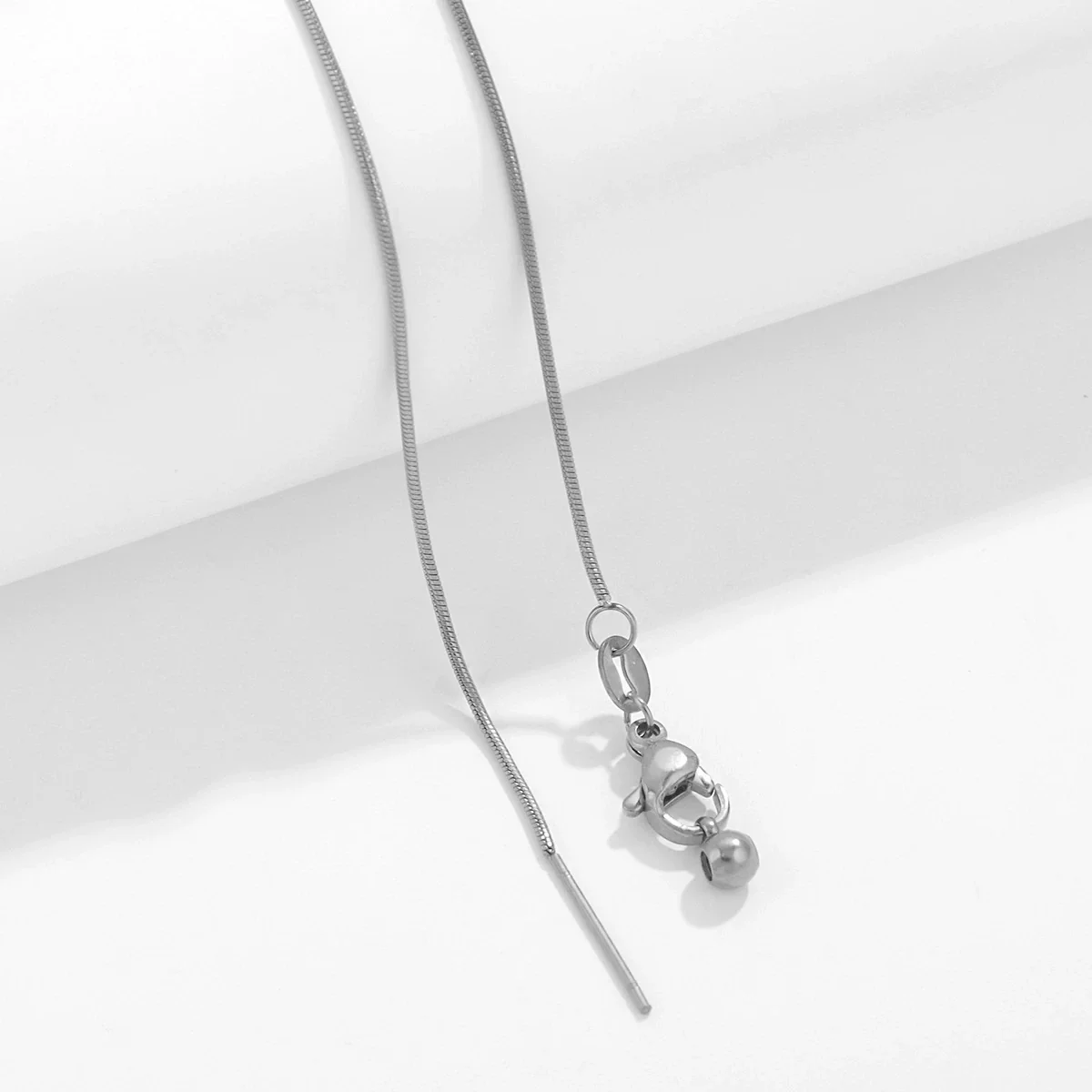 Wholesale Stainless Steel And Titanium Steel Ochain Clavicle Necklace With Geometric Beaded Pendant And Real Gold Plating For Women - Image 6