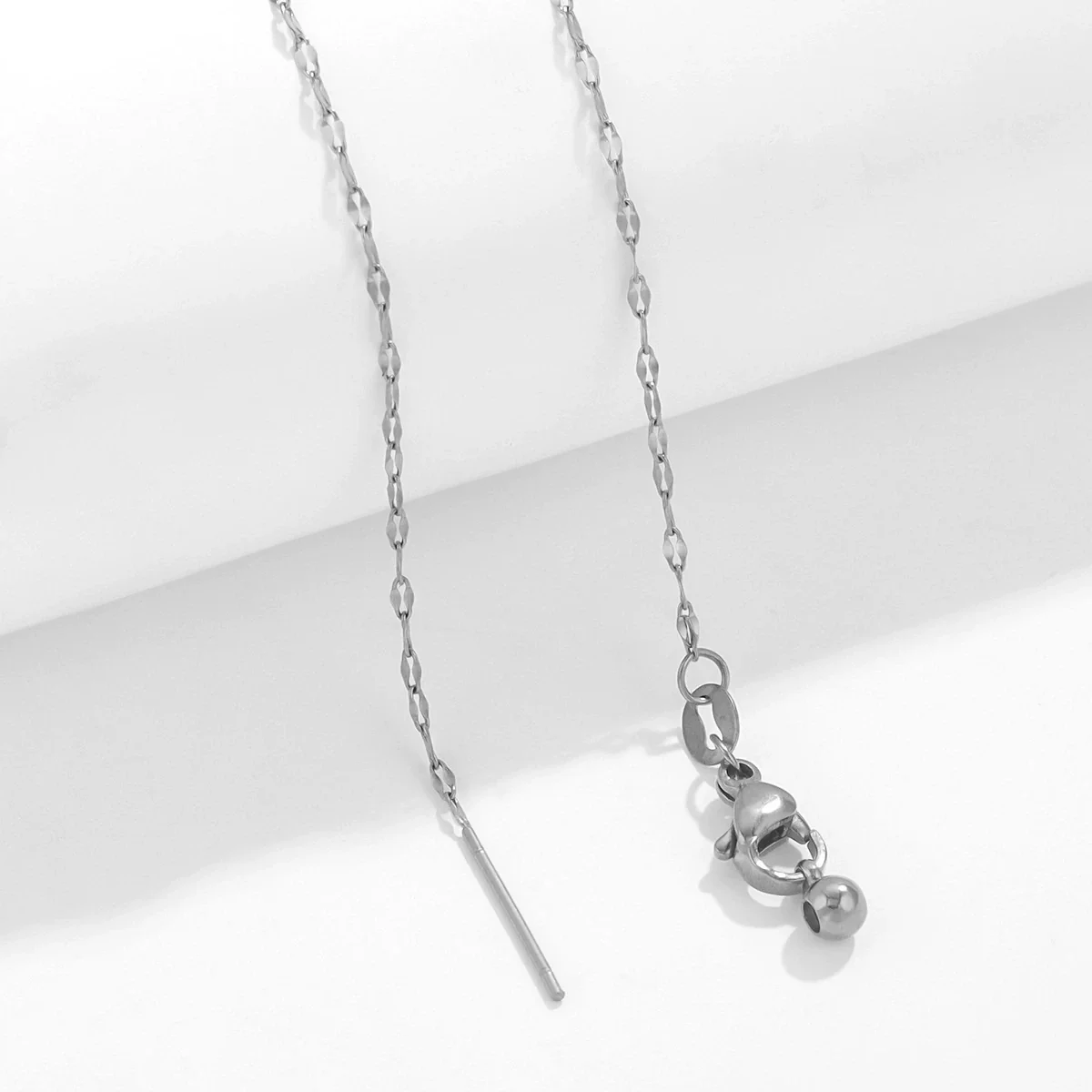 Wholesale Stainless Steel And Titanium Steel Ochain Clavicle Necklace With Geometric Beaded Pendant And Real Gold Plating For Women - Image 7