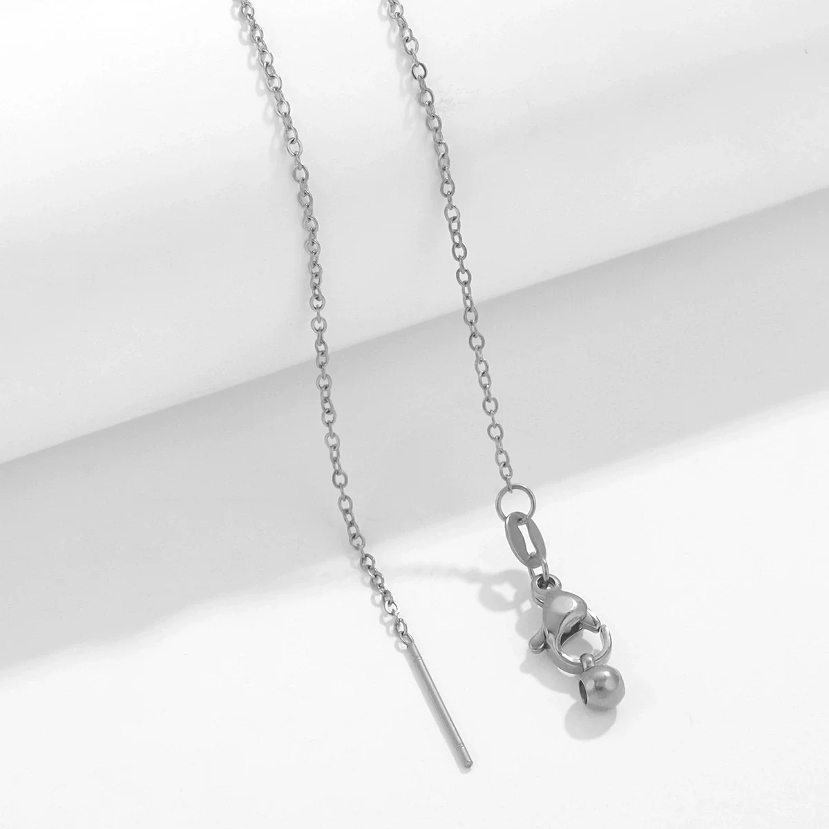 Wholesale Stainless Steel And Titanium Steel Ochain Clavicle Necklace With Geometric Beaded Pendant And Real Gold Plating For Women - Image 8