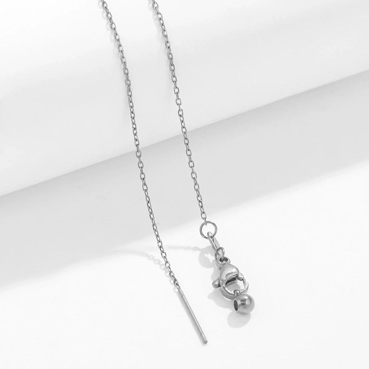 Wholesale Stainless Steel And Titanium Steel Ochain Clavicle Necklace With Geometric Beaded Pendant And Real Gold Plating For Women - Image 9